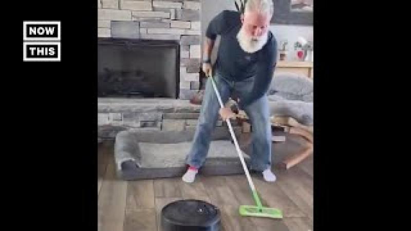 Watch "Man Pays Tribute to Olympic Curling With Roomba and Swiffer