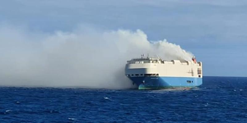 Cargo ship carrying cars to U.S. catches fire, is adrift in mid-Atlantic without crew