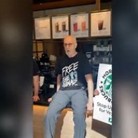 James Cromwell superglued his hand to a Starbucks counter to protest vegan milk charges