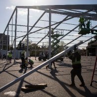 Tents Rise for Migrants in New York City - The New York Times