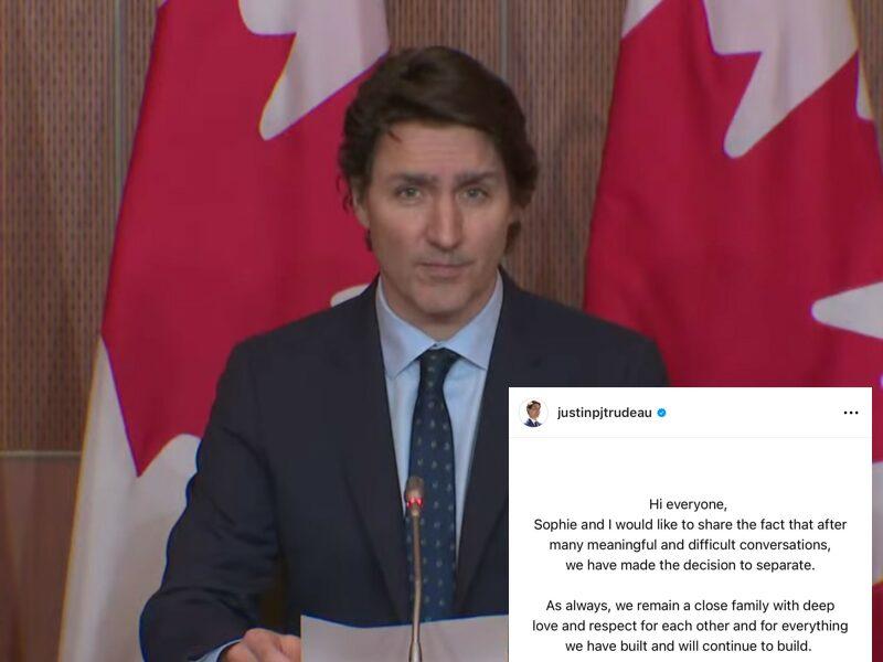 Following announcement, Trudeau requests no questions regarding his separation or housing or inflation