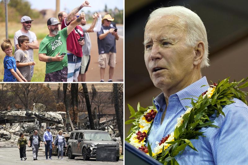 Biden recalls kitchen fire in attempt to console Maui wildfire survivors