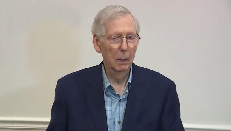 Mitch McConnell Blinks Twice To Signal His Resignation 