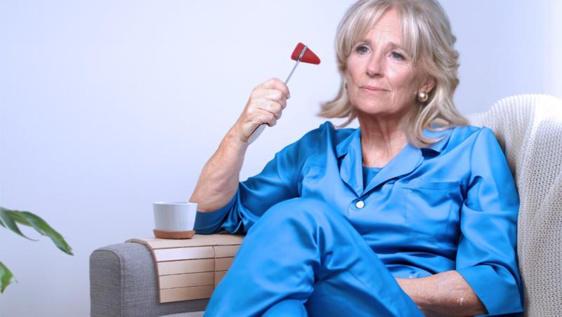 'Yep, I've Got Covid,' Says Dr. Jill Biden Hitting Self On Forehead With Knee Hammer Thing