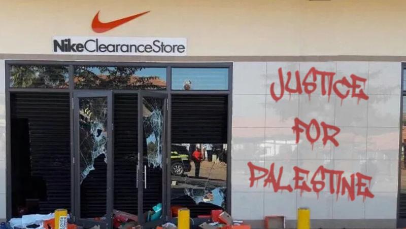 Powerful: 'Justice For Palestine' Spray-Painted On Freshly Looted Nike Store