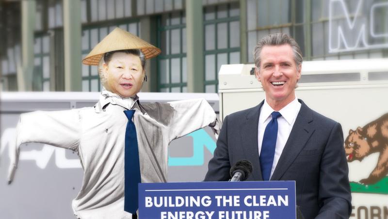 Californians Set Up President Xi Dummy So Newsom Will Keep The Cities Clean All The Time