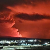 Iceland volcano erupts, lighting up the sky over Reykjanes peninsula