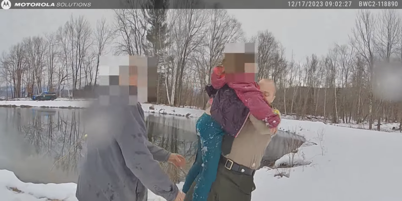 Vermont State Trooper plunges into freezing waters to save 8-year-old: video