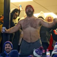 Jason Kelce steals show at Chiefs-Bills playoff game in Buffalo