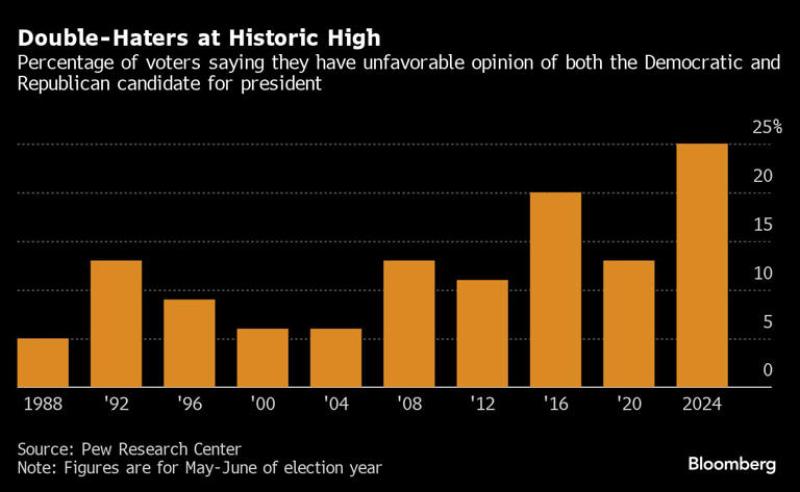 One in Four Voters Are Double-Haters, Rejecting Trump and Biden