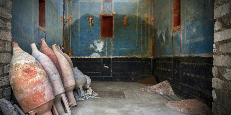 Rare and expensive blue shrine unearthed in Pompeii after almost 2,000 years