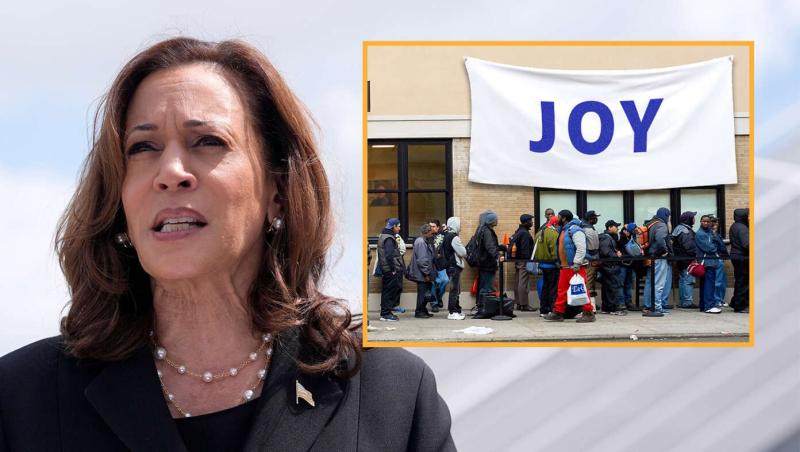 Touching: Kamala Announces Plan To Hang 'Joy' Sign Above Bread Lines