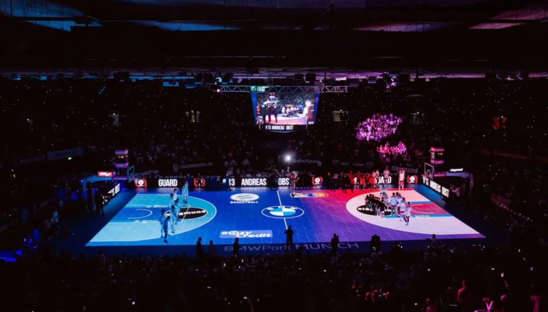 Dazzling LED-animated basketball "GlassFloor" finds a home in Munich