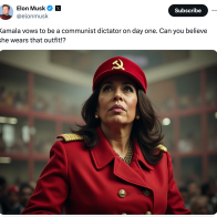 Elon Musk posts AI image of Harris as communist dictator - and X users respond by playing him at his own game | The Independent