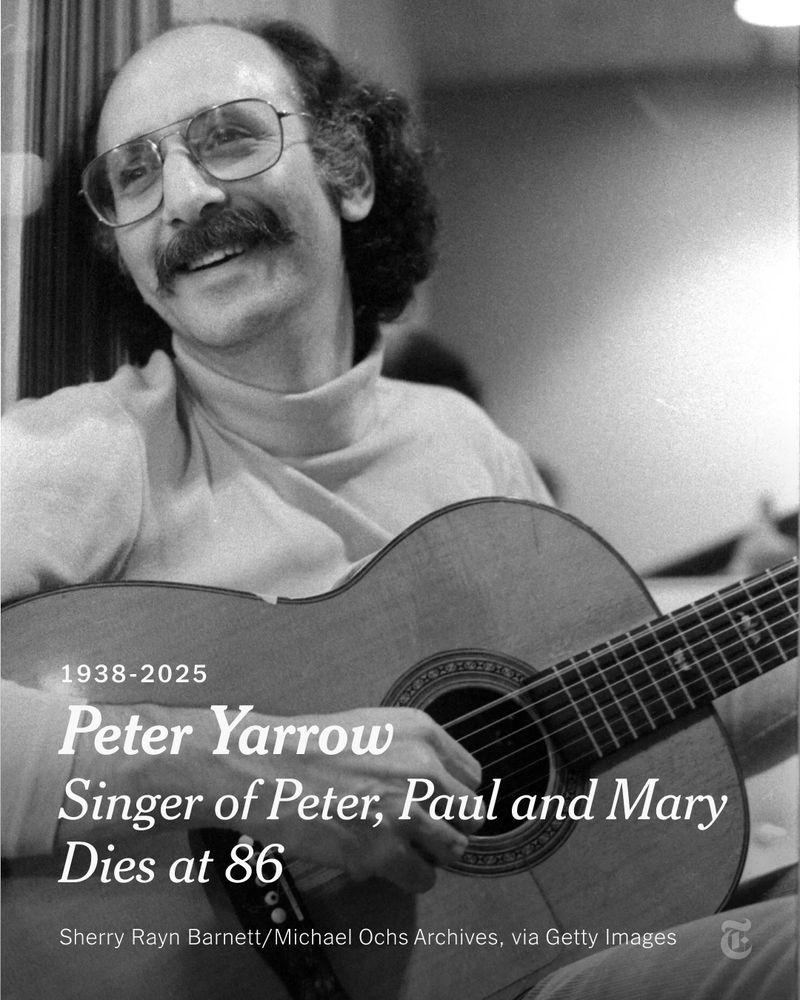 Peter Yarrow Of Peter Paul And Mary Dies At 86