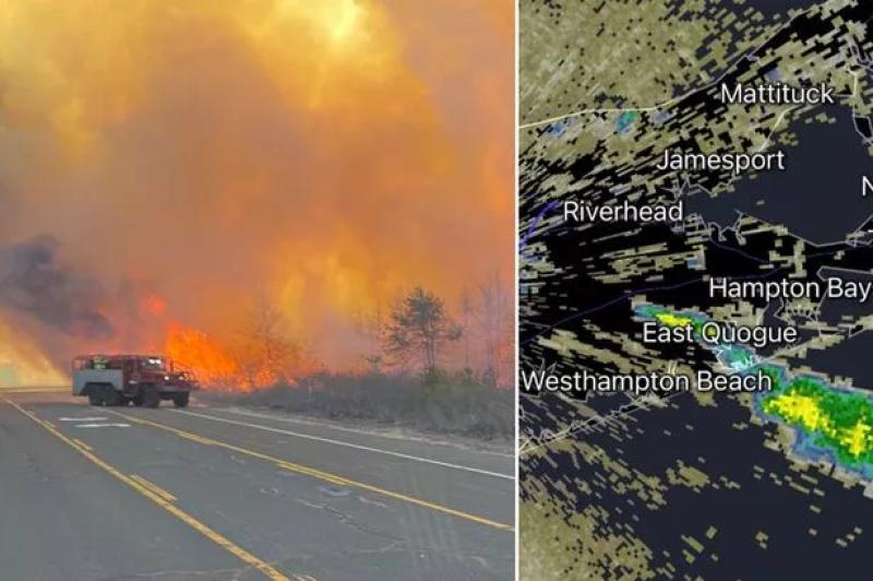 Long Island fire: Apocalyptic scenes at Westhampton as enormous blaze breaks out - World News - Mirror Online