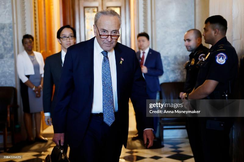 Schumer caves in. Another victory for Trump.