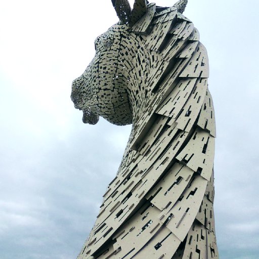 One of the Kelpies ... world's largest equine sculptures ... Forth & Clyde Canal, Falkirk 