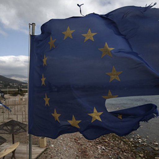 EU and Greece flags