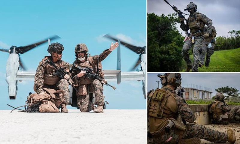 US Marines are running island-hopping exercises over fears of a future war with China | Daily Mail Online