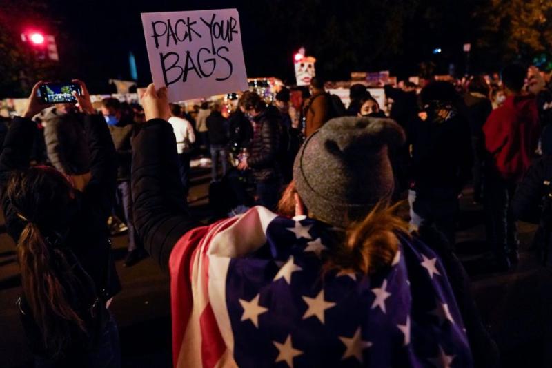 Protesters in Washington, Los Angeles, Raleigh, Portland take to the streets amid Election Night vote tallies