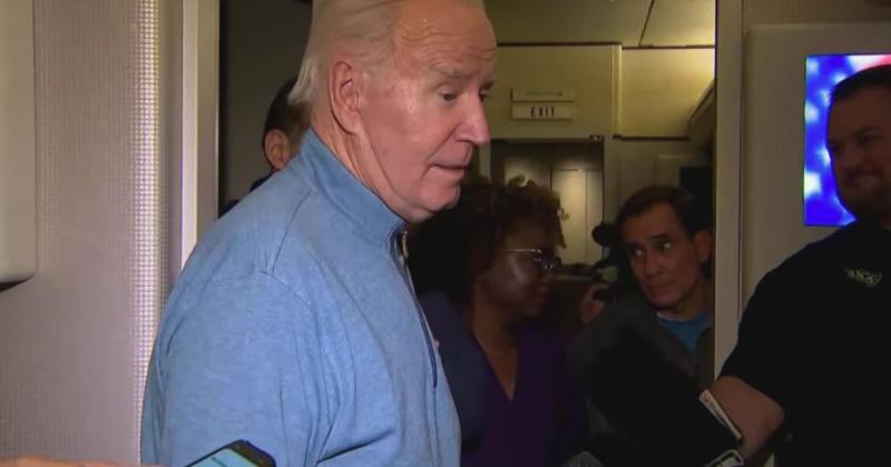 Terrified Administration Officials Try to Pull Biden Away as He Speaks to Media on Air Force One