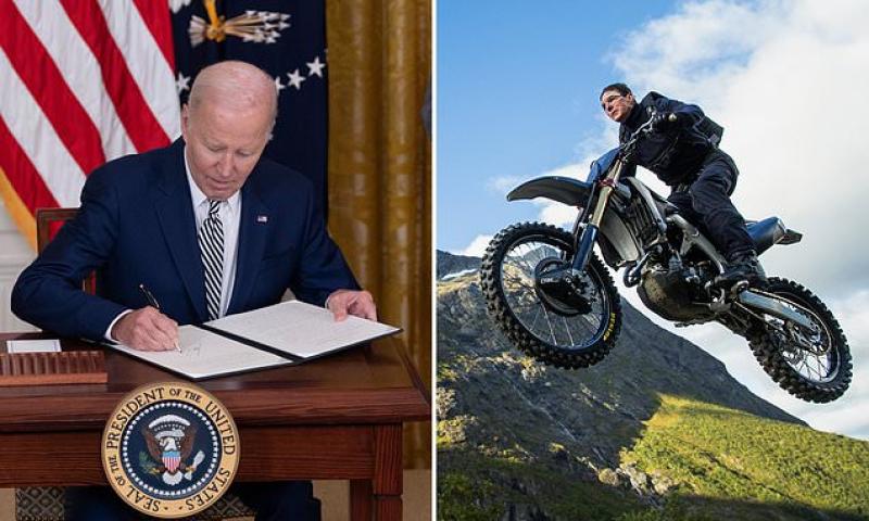 Biden grew more worried about AI after watching Tom Cruise's Mission Impossible: Dead Reckoning at Camp David, White House says | Daily Mail Online