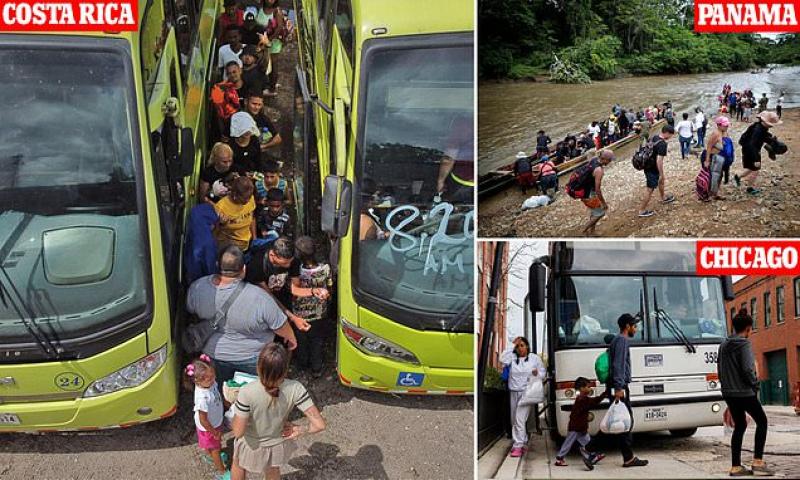 Costa Rica, Honduras and Mexico have started BUSING migrants north to move them on, sparking fears Biden's record-breaking border crisis will get even worse | Daily Mail Online