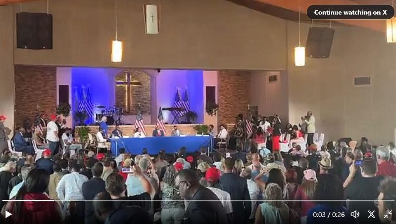 White Crowds Fill the Pews for Trump’s Visit to Black Church