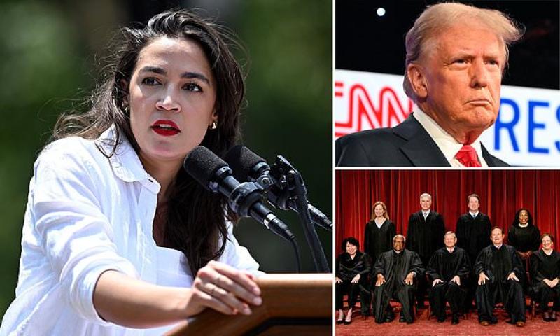 AOC threatens to IMPEACH all six conservative Supreme Court Justices after Trump immunity ruling | Daily Mail Online