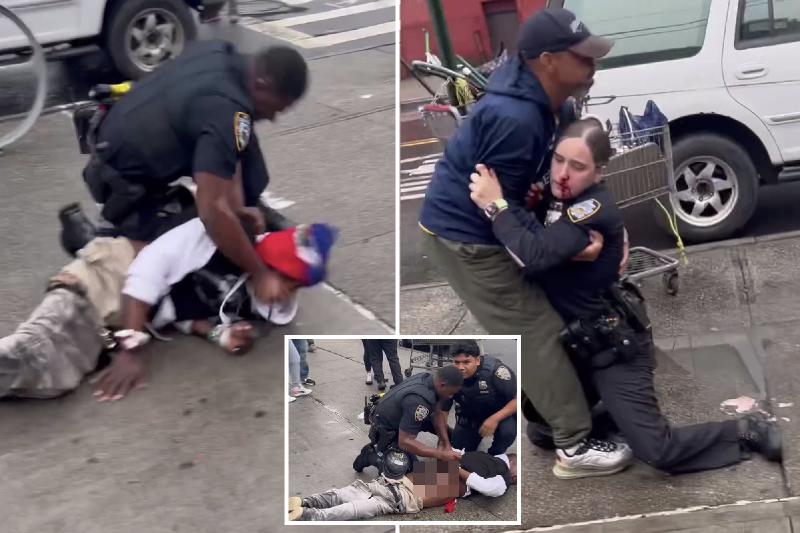 Female NYPD cop punched in face, leading to wild caught-on-camera arrest