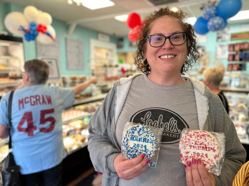 A Pennsylvania bakery known for its election cookie poll is swamped with orders