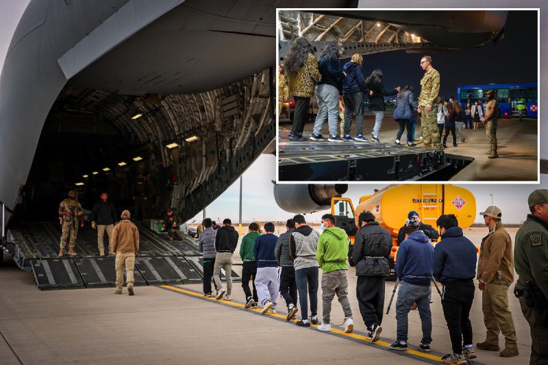 Inside Ecuador-bound C-17 military plane deporting 80 illegal immigrants