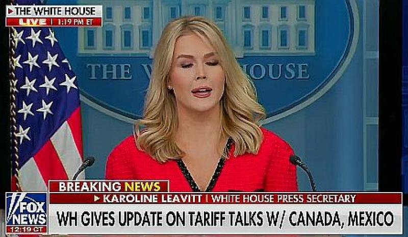   White House :   25% Tariffs On Canada And Mexico Begin Tomorrow