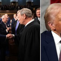 Trump's hot mic moment with Supreme Court Justice sparks wild conspiracy theories as he issues response | Daily Mail Online