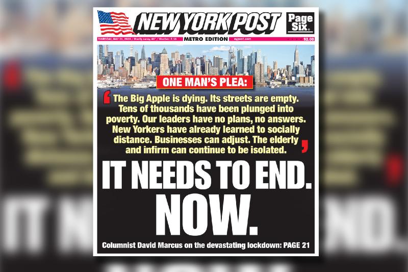 End New York City's lockdown now!