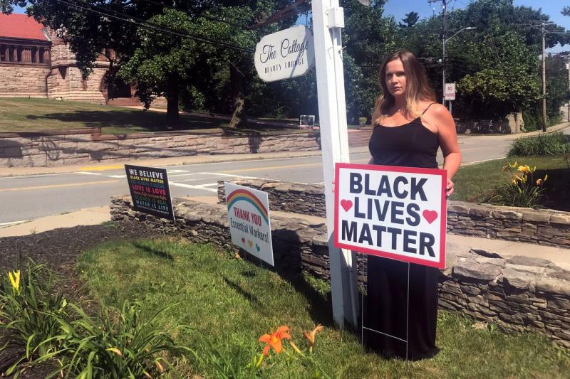 A Black Lives Matter Sign Stirs Debate in a Boston Suburb  - WSJ