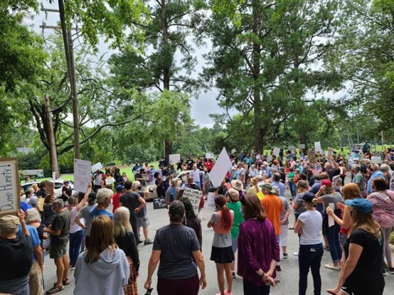 Protesters Descend on Postmaster General's Home in NC