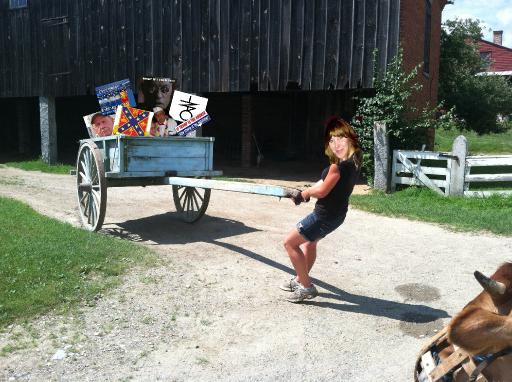 Perrie pulling the moderators in a wagon.jpg